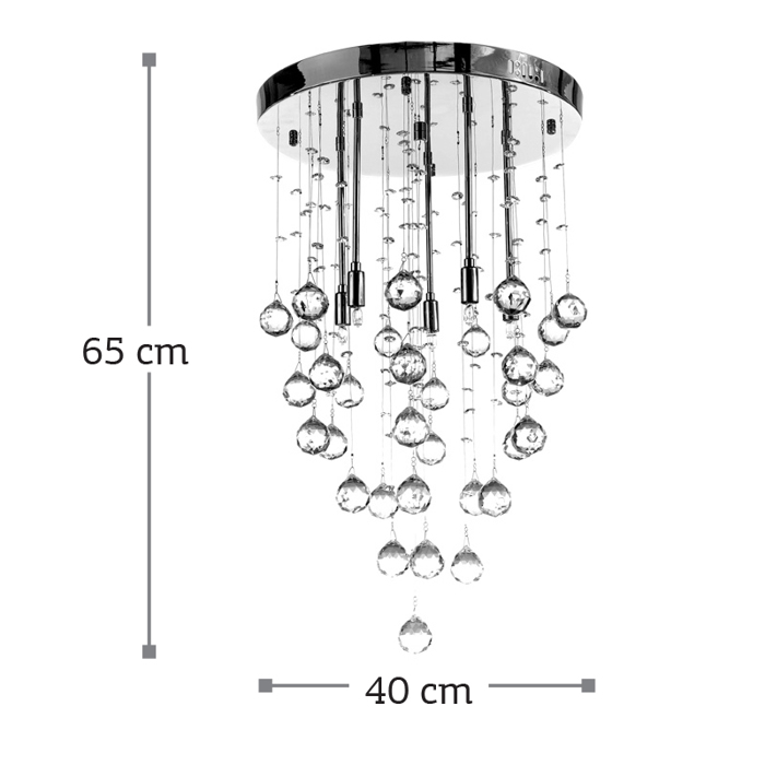 INLIGHT 5FOTO FOTISTIKO OROFIS METALLIKO/KRuSTALLINO XROMIO G9 F40x65cm 5201B